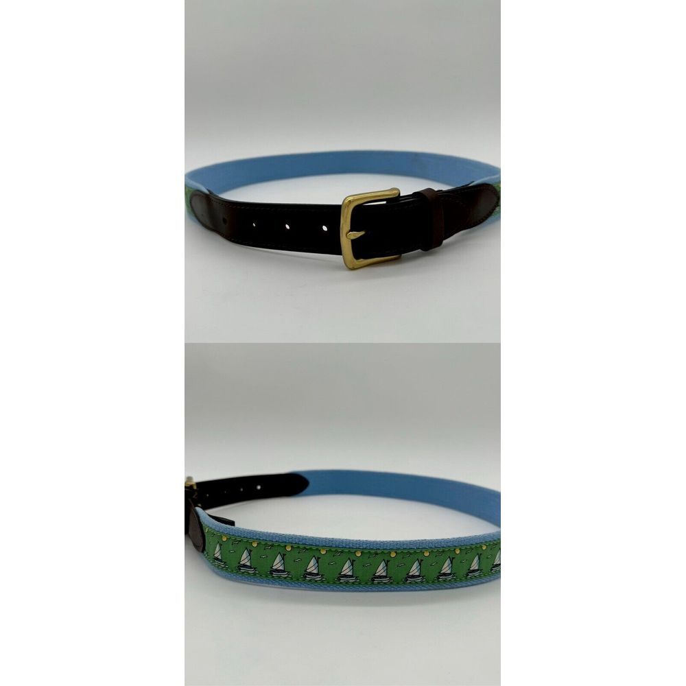 Vineyard Vines Blue and Green Sailboat Belt